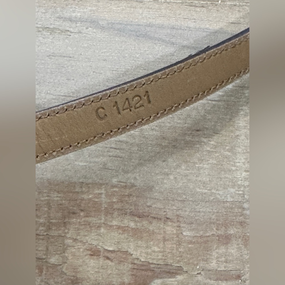 Vintage Prada metal hardware round loop snakeskin thin leather belt - Picture 11 of 17